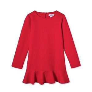 Classic Prep Girls Preppy Ruffle Hem Sophie Swing Dress Red  14